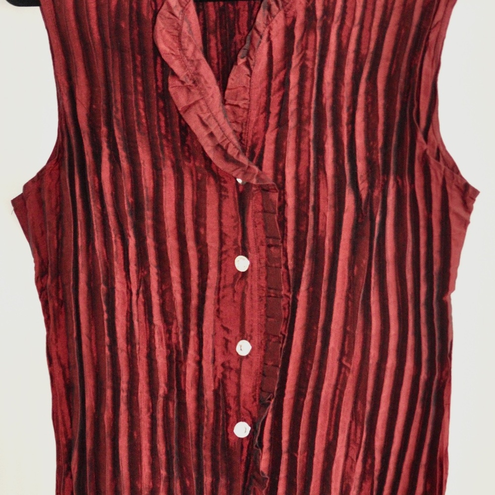 Sleveless Chic Burgundy Blouse MONA VIE XL